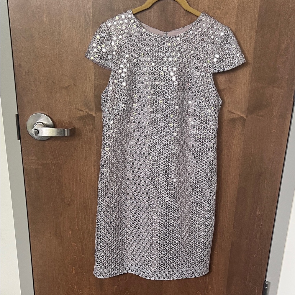 🎉 Silver Sequin Mini Dress | Suzi Chin Maggy Boutique | Size 6 Chic